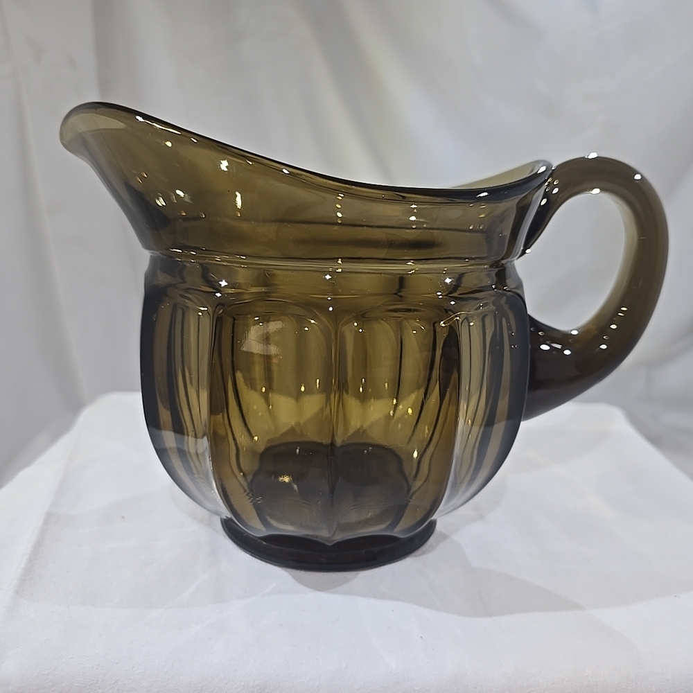 Vintage Imperial Glass Smokey Brown Iced Tea Pitcher